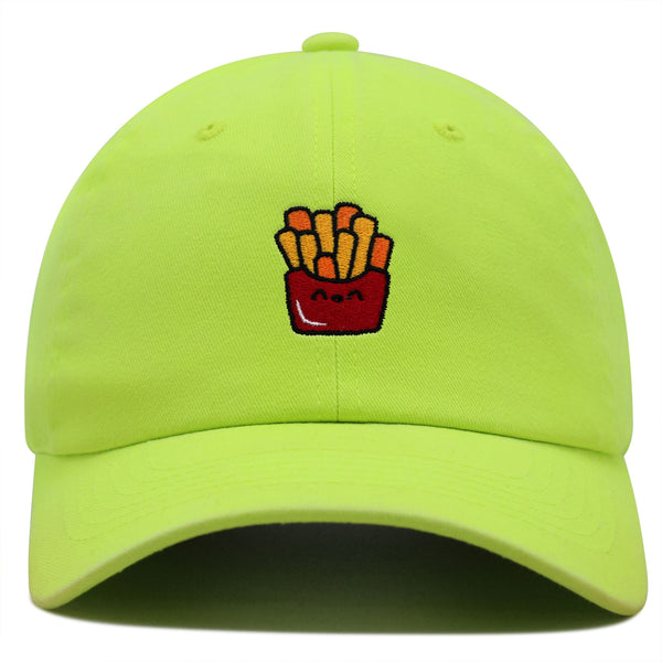 Smiling French Fries Premium Dad Hat Embroidered Baseball Cap Chips Fast Food