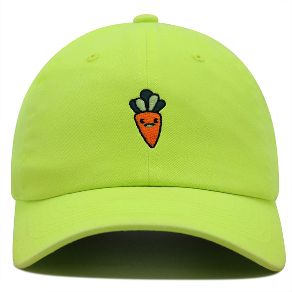 Smiling Carrot Premium Dad Hat Embroidered Baseball Cap Vegetable Vegan