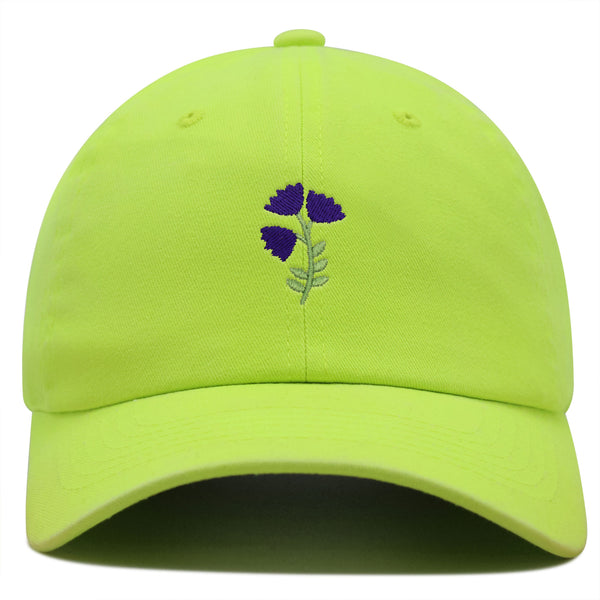 Purple flower Premium Dad Hat Embroidered Baseball Cap Purple Floral