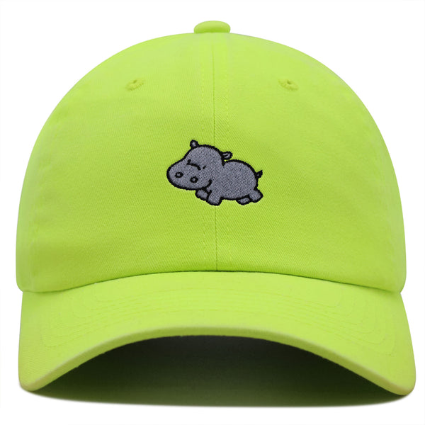 Cute Hippo Premium Dad Hat Embroidered Baseball Cap Hippopotamus Zoo