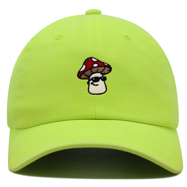 Mushroom with Sunglasses Premium Dad Hat Embroidered Baseball Cap Cool Funny