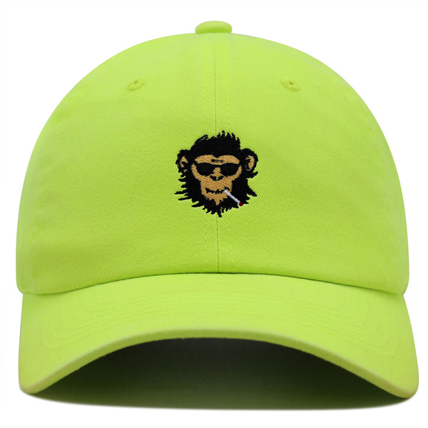 Smoking Monkey Premium Dad Hat Embroidered Baseball Cap Wild Animal Funny