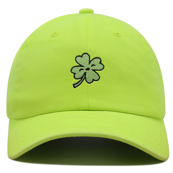 Clover Premium Dad Hat Embroidered Baseball Cap Lucky Flower