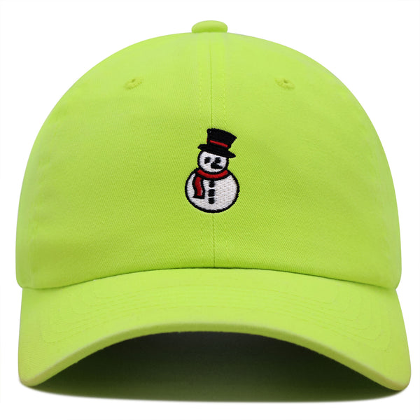 Snowman Premium Dad Hat Embroidered Baseball Cap Winter Christmas