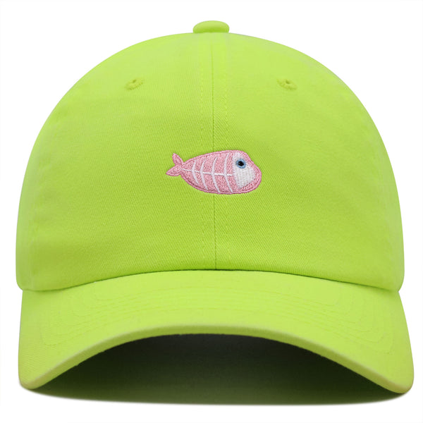 Fishbone Premium Dad Hat Embroidered Baseball Cap Pink Bone