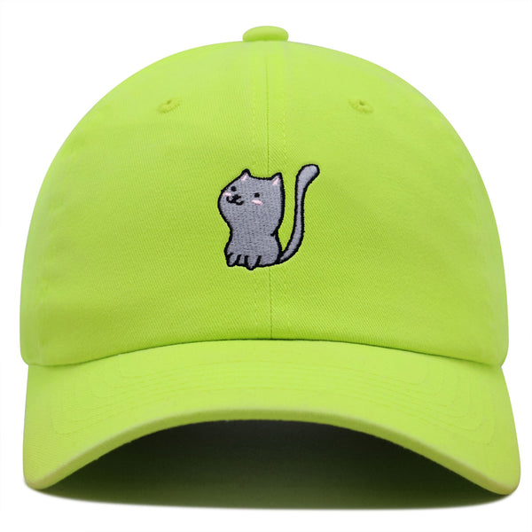 Meow Premium Dad Hat Embroidered Baseball Cap Cat Kitty