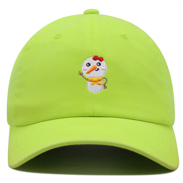 Snowman Premium Dad Hat Embroidered Baseball Cap Winter Snow