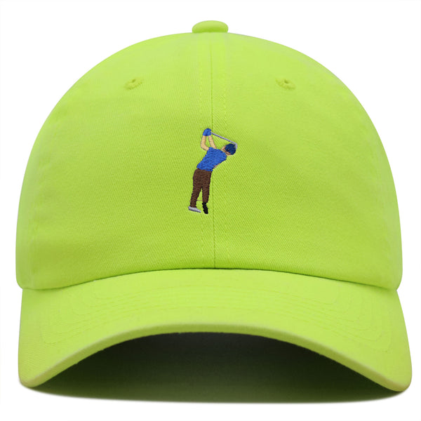 Golfer Premium Dad Hat Embroidered Baseball Cap Gold Swing