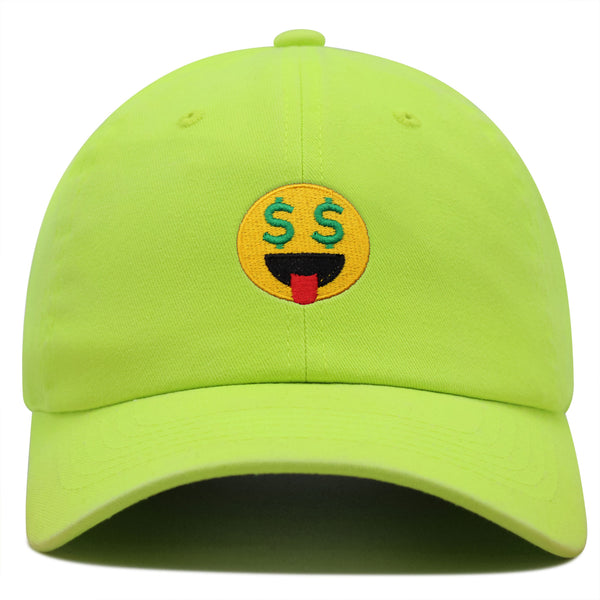 Money Eyes Emoji Premium Dad Hat Embroidered Baseball Cap Funny