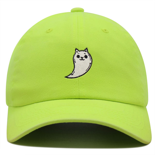 Ghost Cat  Premium Dad Hat Embroidered Baseball Cap Cute