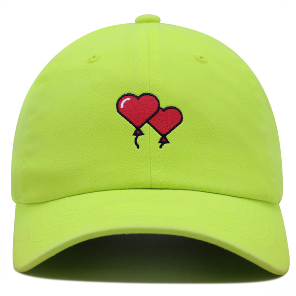 Heart Balloon Premium Dad Hat Embroidered Baseball Cap Red Ballon