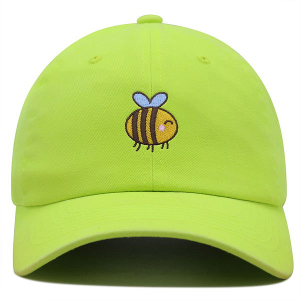 Smiling Honey Bee Premium Dad Hat Embroidered Cotton Baseball Cap Honey Bee