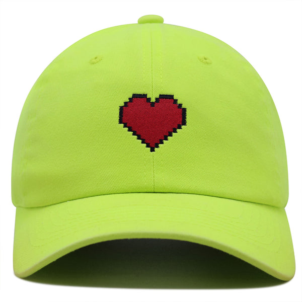 Pixel Heart Premium Dad Hat Embroidered Cotton Baseball Cap