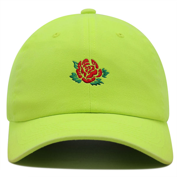 Rose Premium Dad Hat Embroidered Cotton Baseball Cap Flower Tattoo