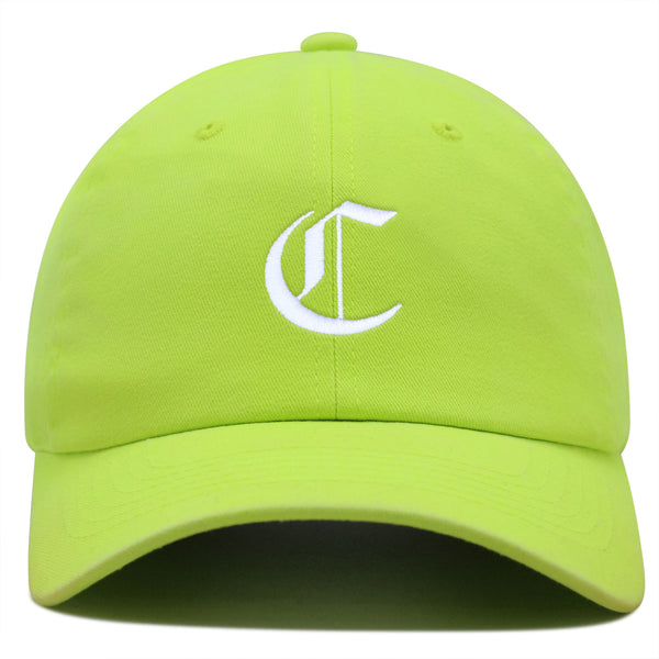 Old English Letter C Premium Dad Hat Embroidered Cotton Baseball Cap English Alphabet