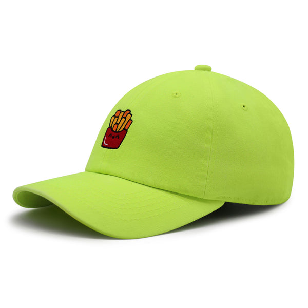 Smiling French Fries Premium Dad Hat Embroidered Baseball Cap Chips Fast Food