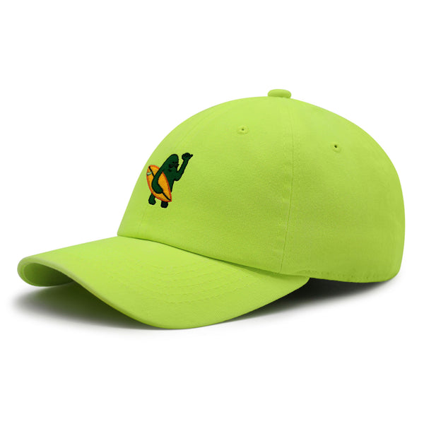 Hola Premium Dad Hat Embroidered Baseball Cap Surfing Green