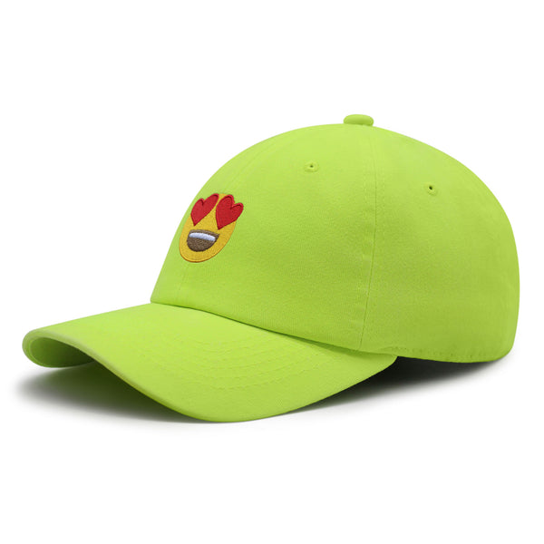 Heart Eyes Emoji Premium Dad Hat Embroidered Baseball Cap Romantic Love