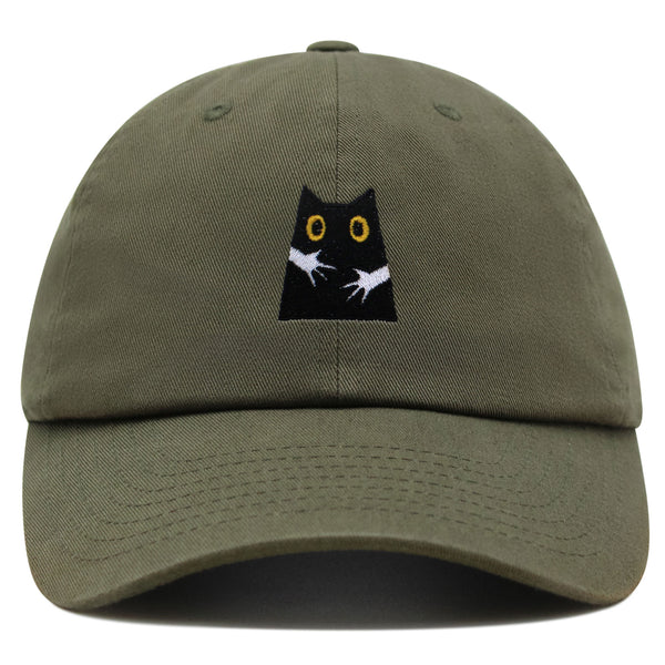 Hugs Premium Dad Hat Embroidered Baseball Cap Black Cat Mom