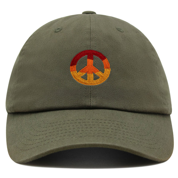 Peace Symbol Premium Dad Hat Embroidered Baseball Cap Hippie Logo