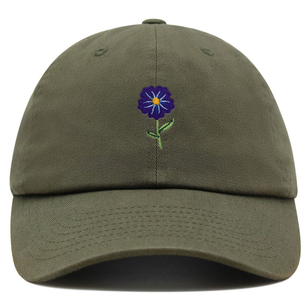 Flower Premium Dad Hat Embroidered Baseball Cap Floral Purple