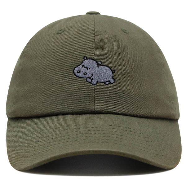 Cute Hippo Premium Dad Hat Embroidered Baseball Cap Hippopotamus Zoo