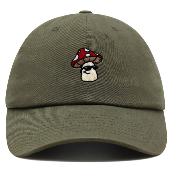 Mushroom with Sunglasses Premium Dad Hat Embroidered Baseball Cap Cool Funny