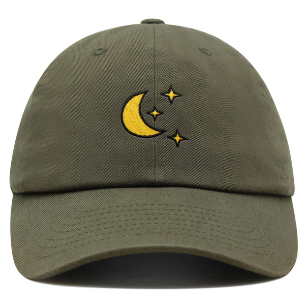 Moon Premium Dad Hat Embroidered Baseball Cap Space Sky Night