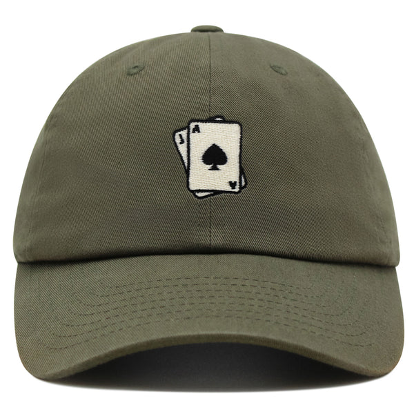 Blackjack Premium Dad Hat Embroidered Baseball Cap Card Casino Las Vegas