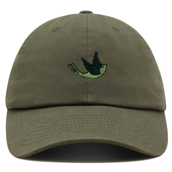 Green Bird Premium Dad Hat Embroidered Baseball Cap Nature Animal