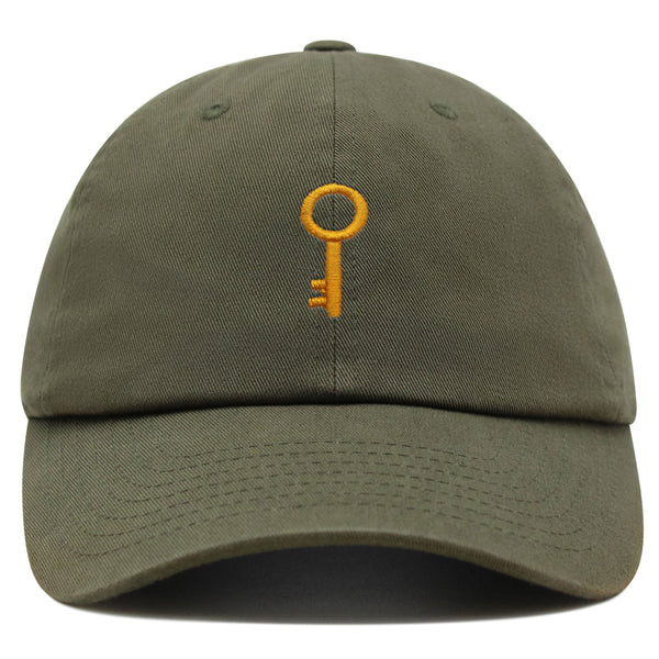 Golden Key Premium Dad Hat Embroidered Baseball Cap Key Door