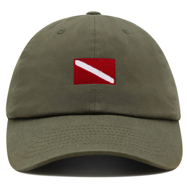 Diving Flag Premium Dad Hat Embroidered Baseball Cap Flag Symbol