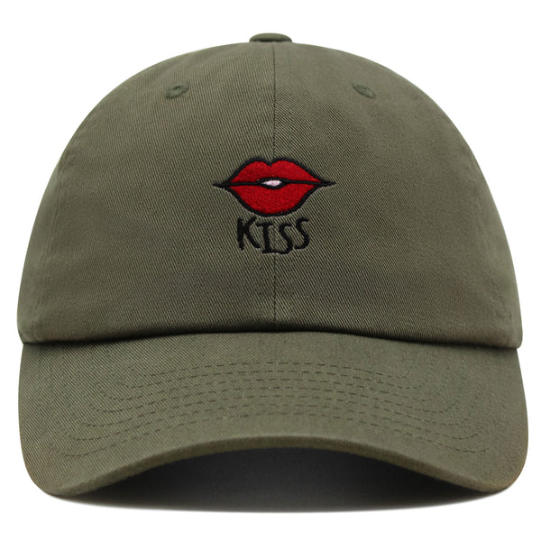 Kiss Lips Premium Dad Hat Embroidered Baseball Cap Love Red