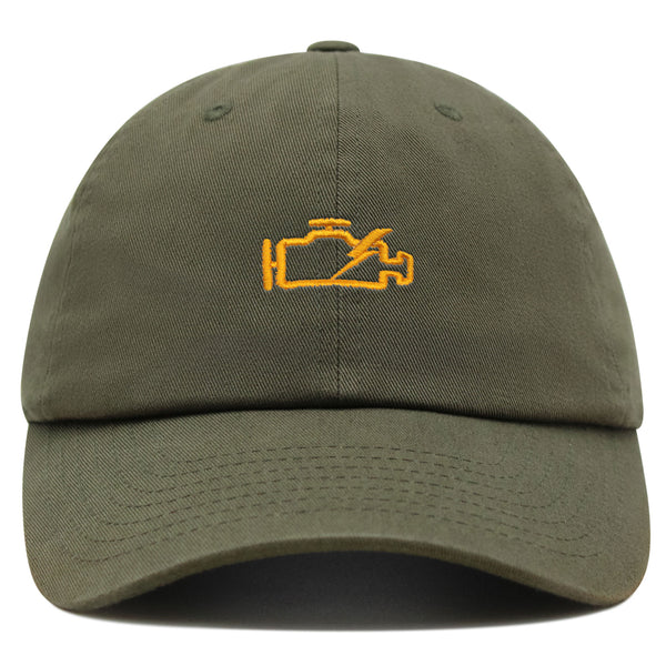 Check Engine Light Premium Dad Hat Embroidered Baseball Cap Car Racer