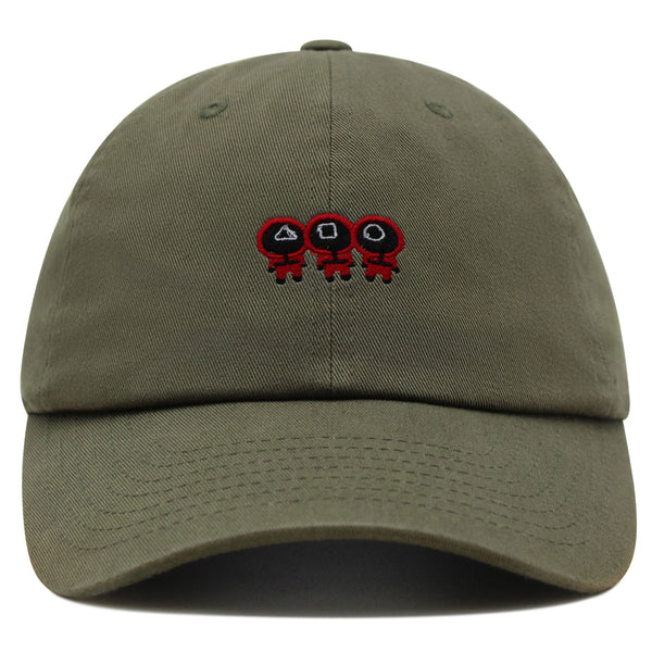 Squid Character Premium Dad Hat Embroidered Baseball Cap Game Red Uniform