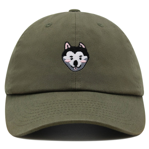 Husky Premium Dad Hat Embroidered Baseball Cap Dog Puppy