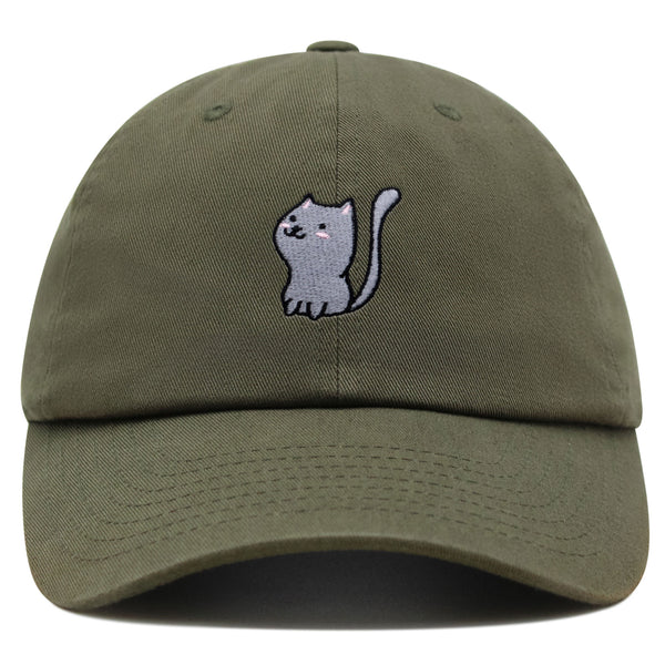 Meow Premium Dad Hat Embroidered Baseball Cap Cat Kitty