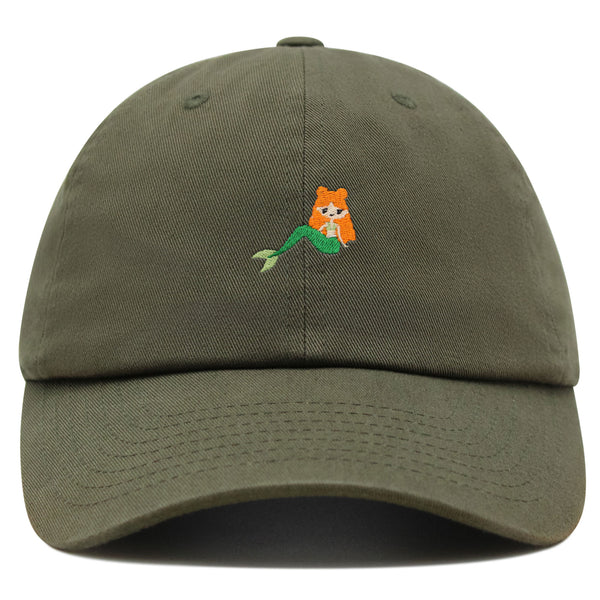 Mermaid Premium Dad Hat Embroidered Baseball Cap Fish Girl