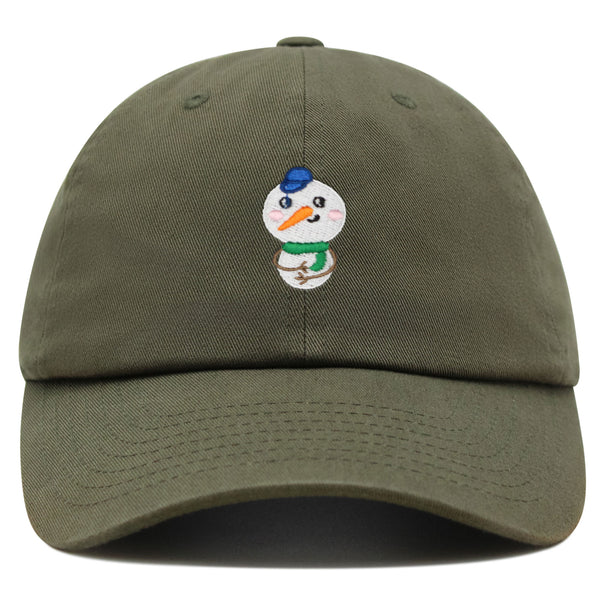 Snowman Premium Dad Hat Embroidered Baseball Cap Cute Winter