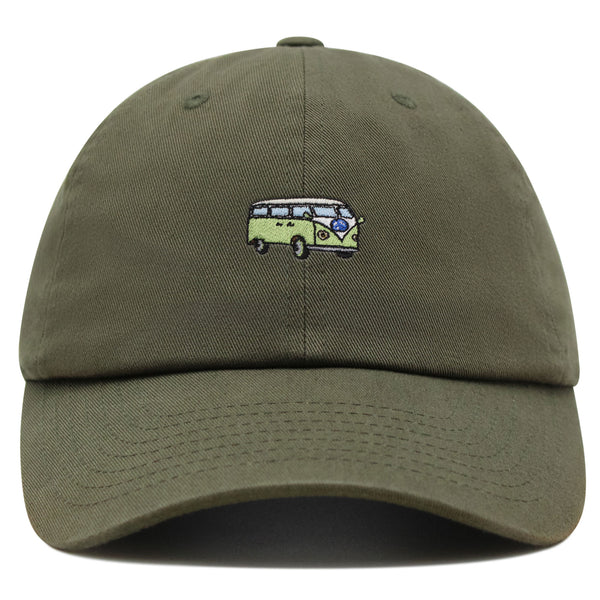 Hippie Bus Premium Dad Hat Embroidered Baseball Cap Surfing RV