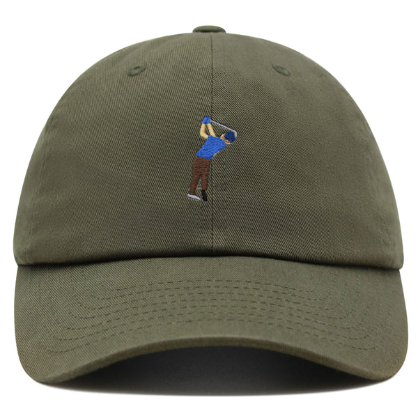 Golfer Premium Dad Hat Embroidered Baseball Cap Gold Swing