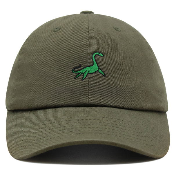 Elasmosaurus Dinosaur  Premium Dad Hat Embroidered Baseball Cap Green