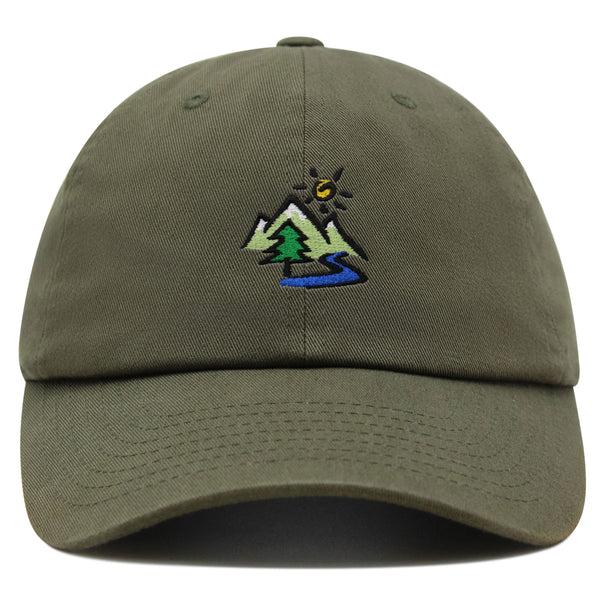 Mountain Premium Dad Hat Embroidered Baseball Cap Image