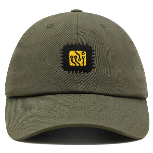 Computer Chip Premium Dad Hat Embroidered Baseball Cap CPU