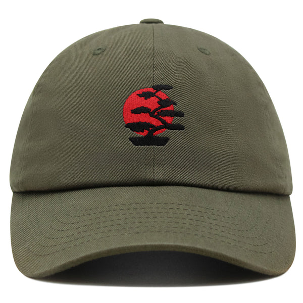 Bonsai Tree Premium Dad Hat Embroidered Baseball Cap Japanese