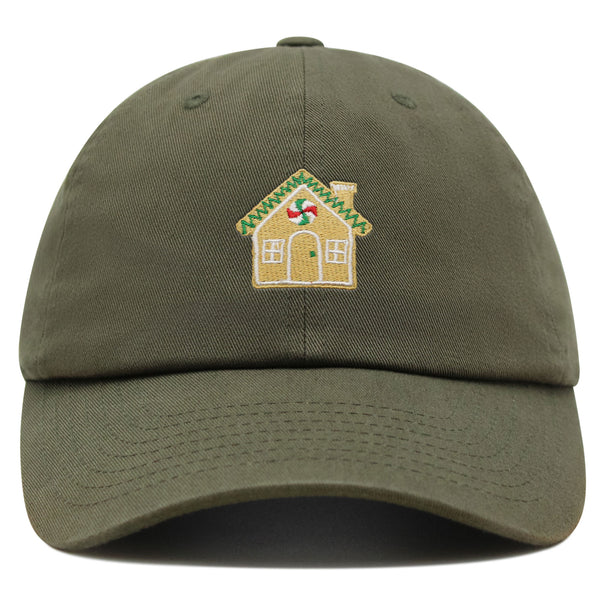 Gingerbread House  Premium Dad Hat Embroidered Baseball Cap Holiday