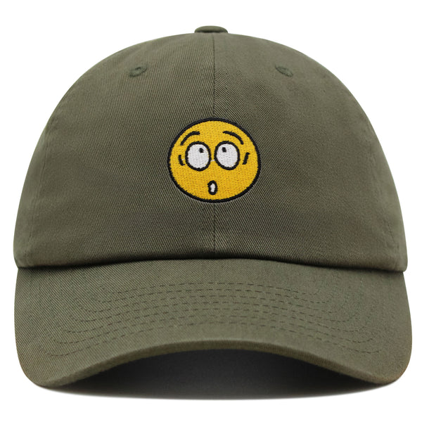 Surprised Face Emoji Premium Dad Hat Embroidered Baseball Cap Silly