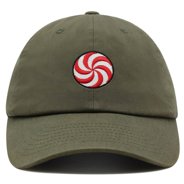 Peppermint Swirl Candy Premium Dad Hat Embroidered Baseball Cap Foodie