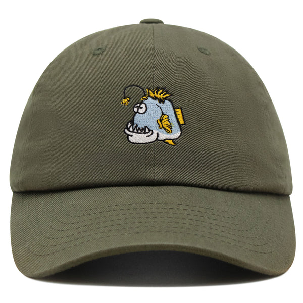 Angler Fish Premium Dad Hat Embroidered Baseball Cap Funny