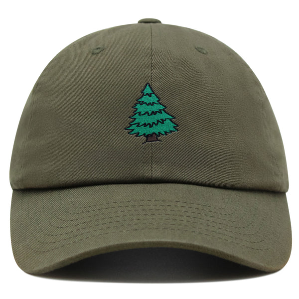 Pine Tree Premium Dad Hat Embroidered Baseball Cap Forest Camping